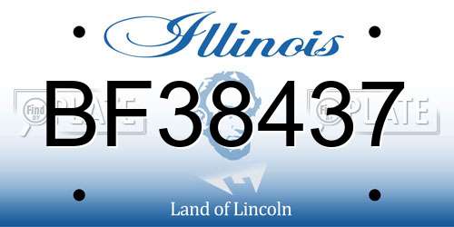 BF38437 Illinois License Plate