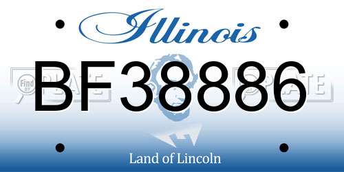 BF38886 Illinois License Plate
