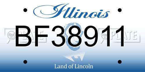 BF38911 Illinois License Plate