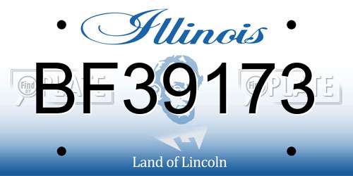 BF39173 Illinois License Plate