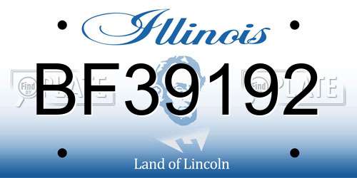 BF39192 Illinois License Plate