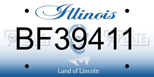 BF39411 Illinois License Plate