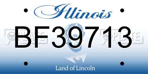 BF39713 Illinois License Plate