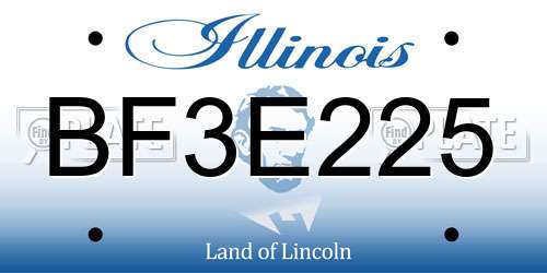 BF3E225 Illinois License Plate