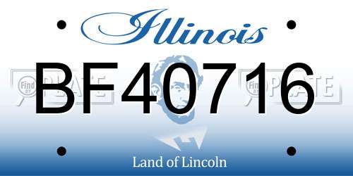 BF40716 Illinois License Plate