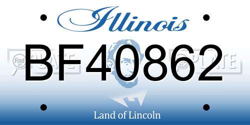 BF40862 Illinois License Plate
