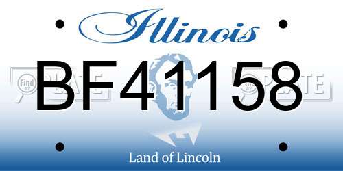 BF41158 Illinois License Plate