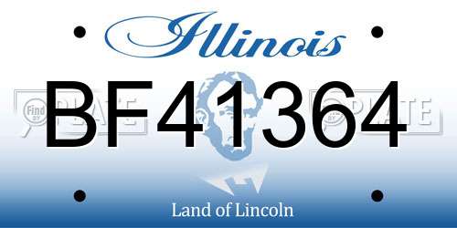 BF41364 Illinois License Plate