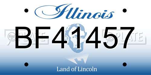 BF41457 Illinois License Plate