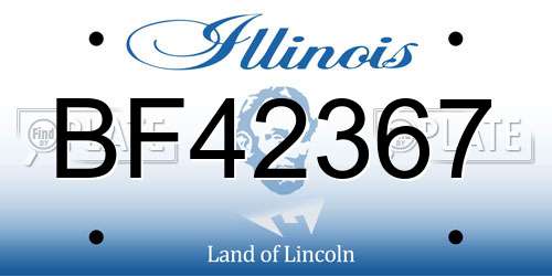 BF42367 Illinois License Plate