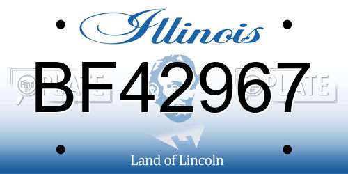 BF42967 Illinois License Plate