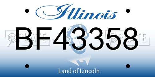 BF43358 Illinois License Plate