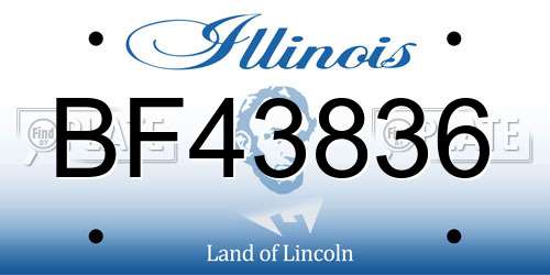 BF43836 Illinois License Plate