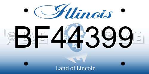 BF44399 Illinois License Plate
