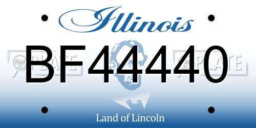BF44440 Illinois License Plate