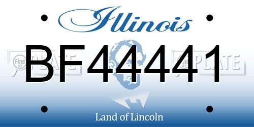 BF44441 Illinois License Plate