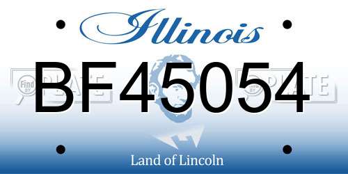 BF45054 Illinois License Plate