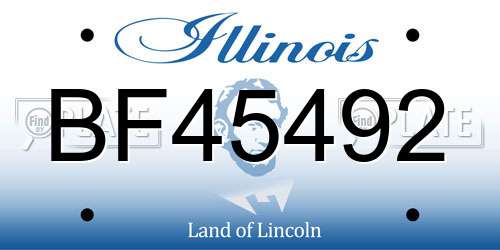 BF45492 Illinois License Plate