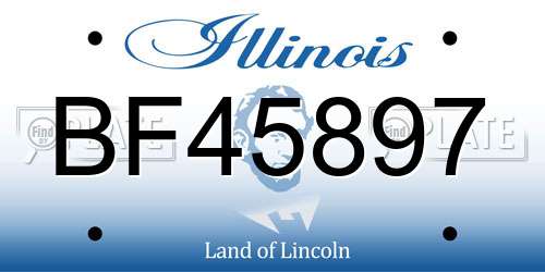 BF45897 Illinois License Plate