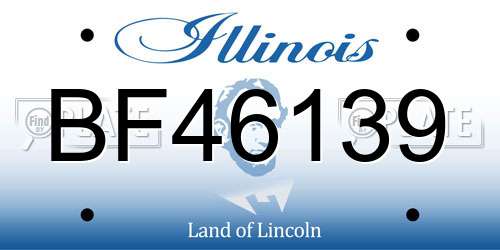 BF46139 Illinois License Plate