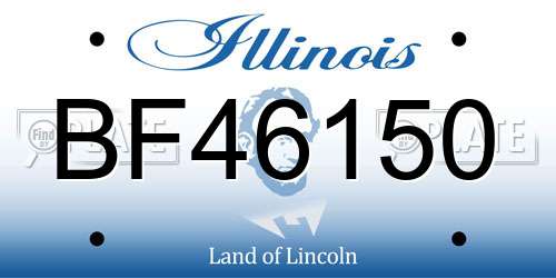 BF46150 Illinois License Plate