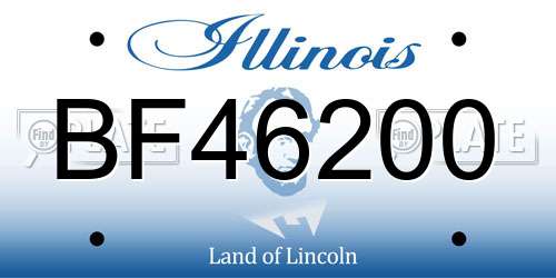 BF46200 Illinois License Plate
