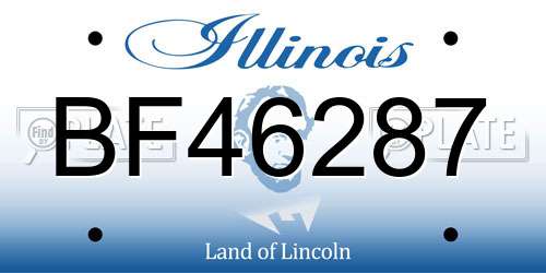 BF46287 Illinois License Plate