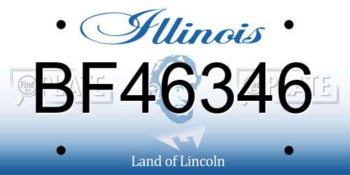BF46346 Illinois License Plate