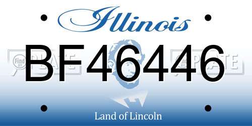 BF46446 Illinois License Plate