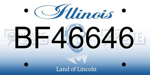 BF46646 Illinois License Plate