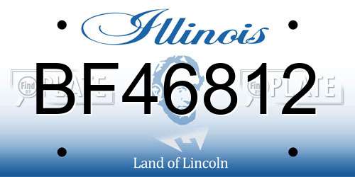 BF46812 Illinois License Plate