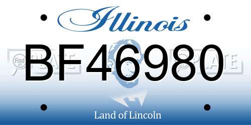 BF46980 Illinois License Plate