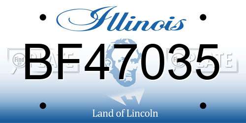 BF47035 Illinois License Plate