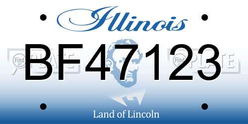 BF47123 Illinois License Plate