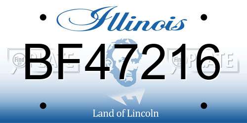 BF47216 Illinois License Plate