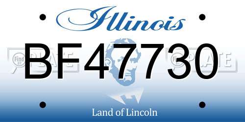 BF47730 Illinois License Plate