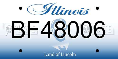 BF48006 Illinois License Plate