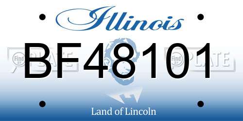 BF48101 Illinois License Plate
