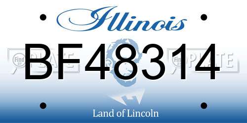 BF48314 Illinois License Plate