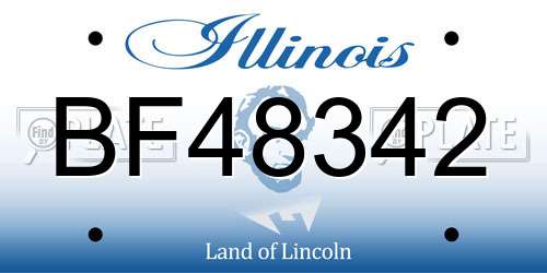 BF48342 Illinois License Plate