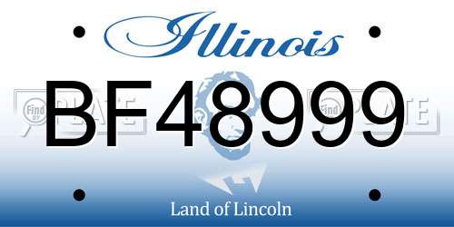 BF48999 Illinois License Plate
