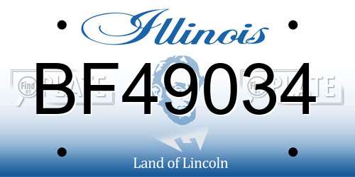 BF49034 Illinois License Plate