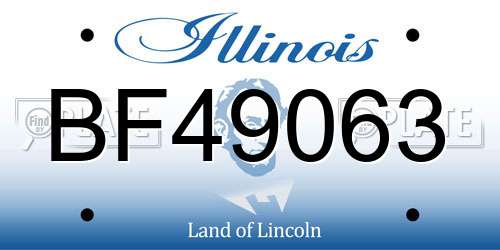 BF49063 Illinois License Plate