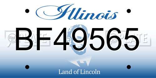BF49565 Illinois License Plate