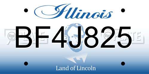 BF4J825 Illinois License Plate
