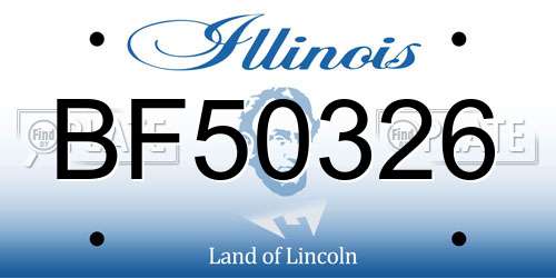 BF50326 Illinois License Plate
