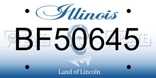 BF50645 Illinois License Plate