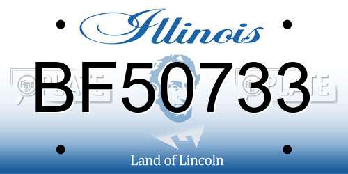 BF50733 Illinois License Plate