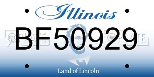 BF50929 Illinois License Plate