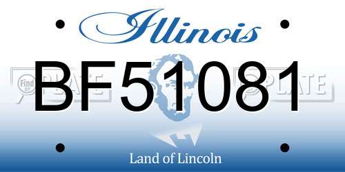 BF51081 Illinois License Plate